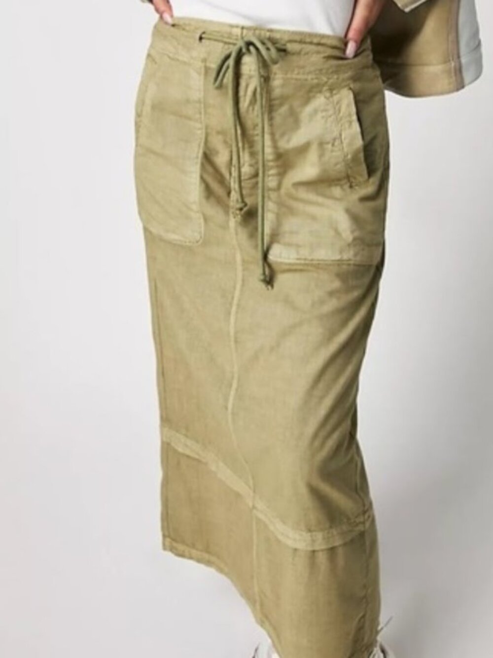 Free People Lizzie Parachute Maxi Skirt - Size 10 - Sage Green